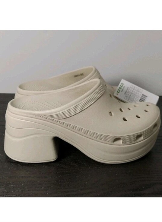 CROCS Shoes - Crocs Siren Heeled Clog Bone 208547-2Y2 Mens Size 9 And Women’s Size 11